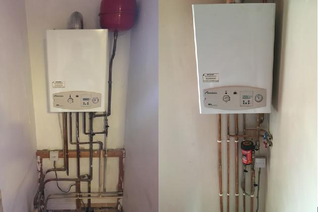 This older boiler was re located to make space for a new shower